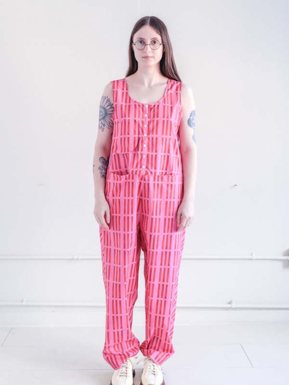 NWT Caron Callahan Adele Jumpsuit in Pink Bar Poplin - Size XS